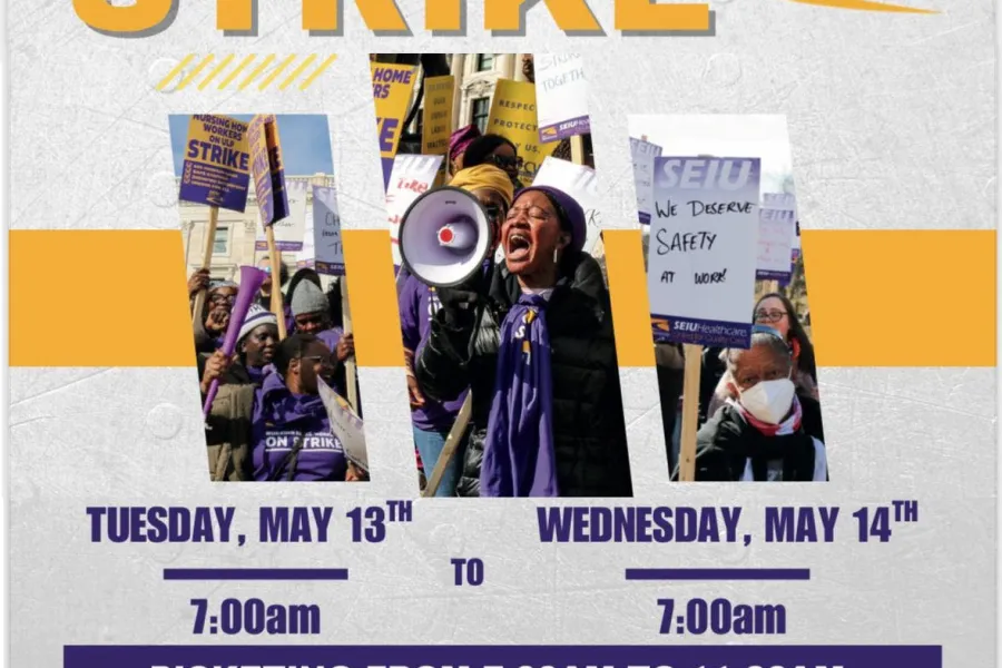 flyer for SEIU strike