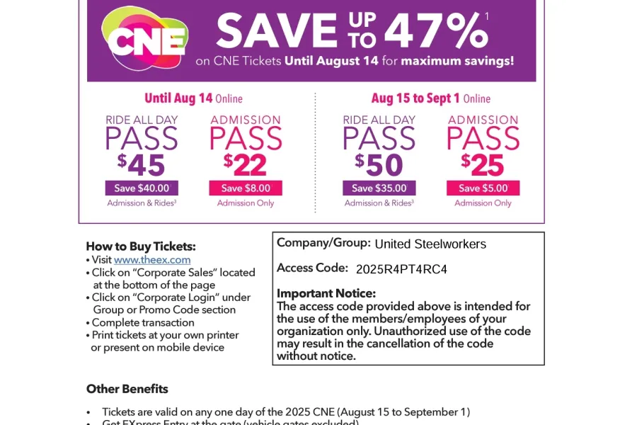 USW Members CNE Discount 