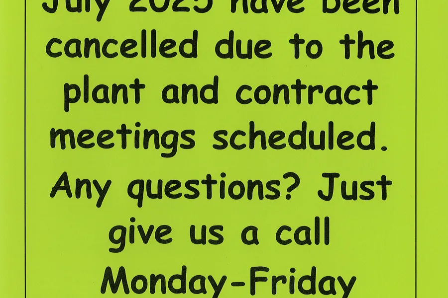 July 2025 Classes Cancelled