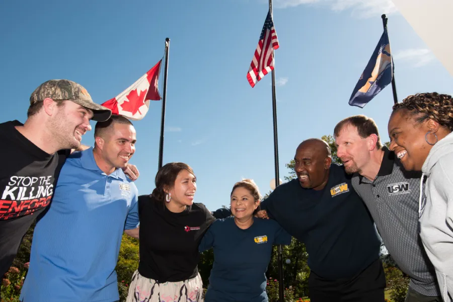 Group of People with Flags
