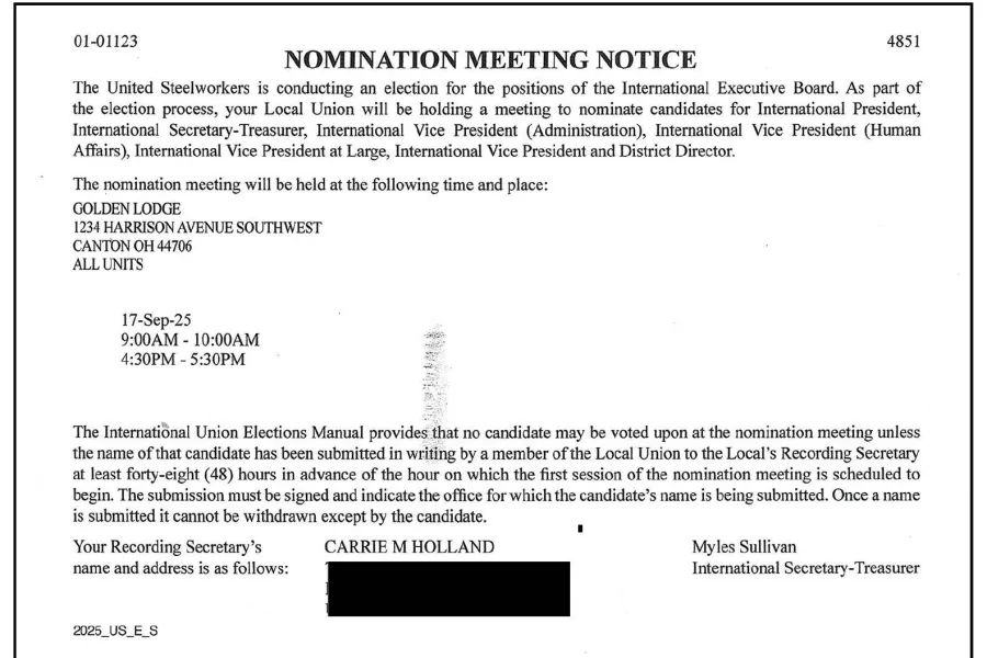 Nomination Meeting Notice
