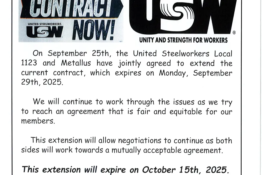 Steel Contract Update