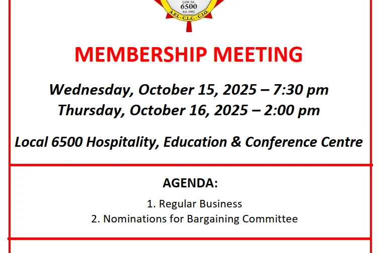 October Membership Meeting