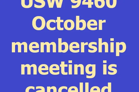 USW 9460 Oct. mtg cancelled