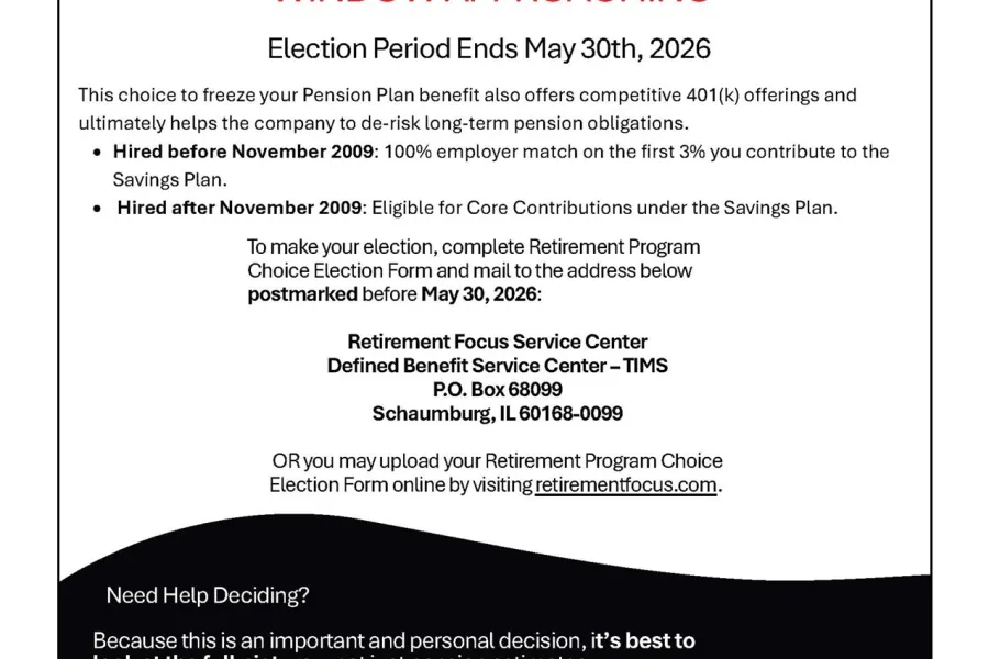 Pension Freeze Deadline