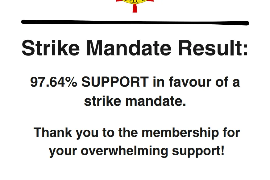 Strike Mandate Result