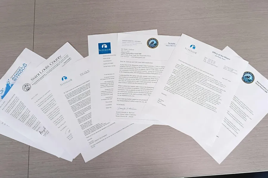 letters of support from elected officials