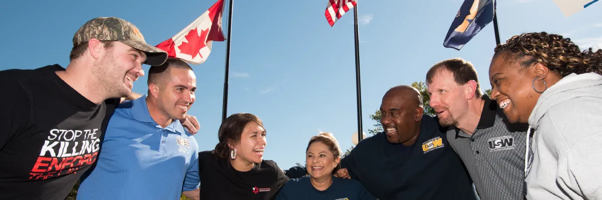 Group of People with Flags