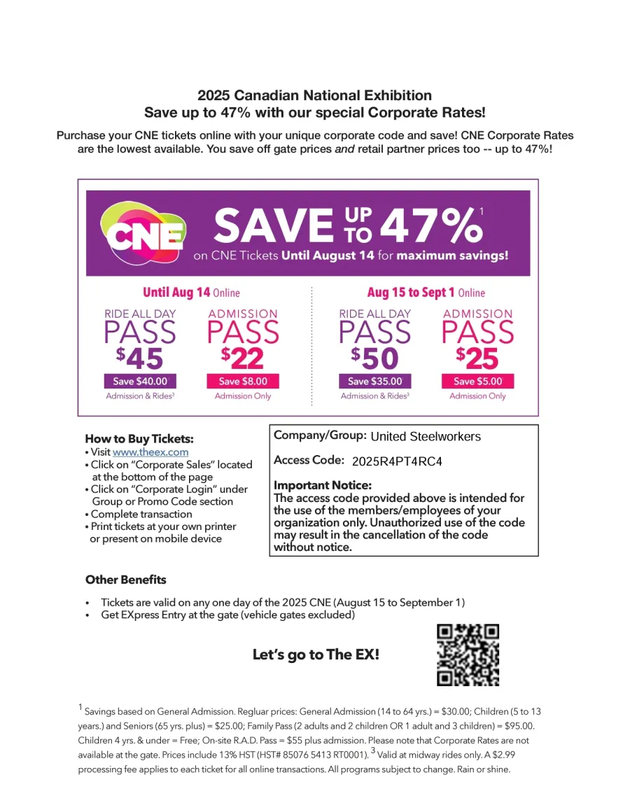 USW Members CNE Discount 