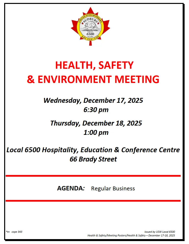 Health and safety meeting December 2025