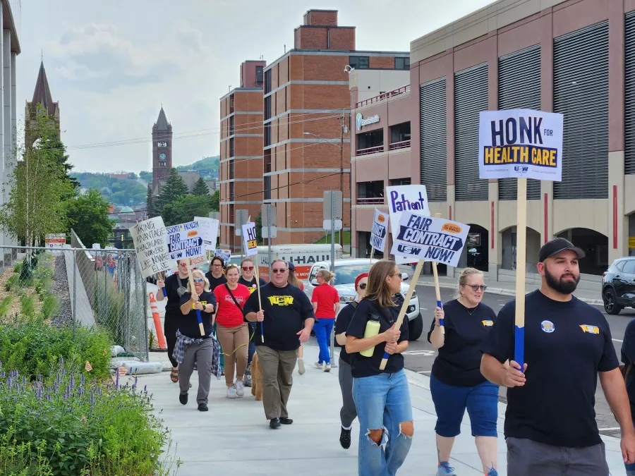 informational picket in front of Essentia Health