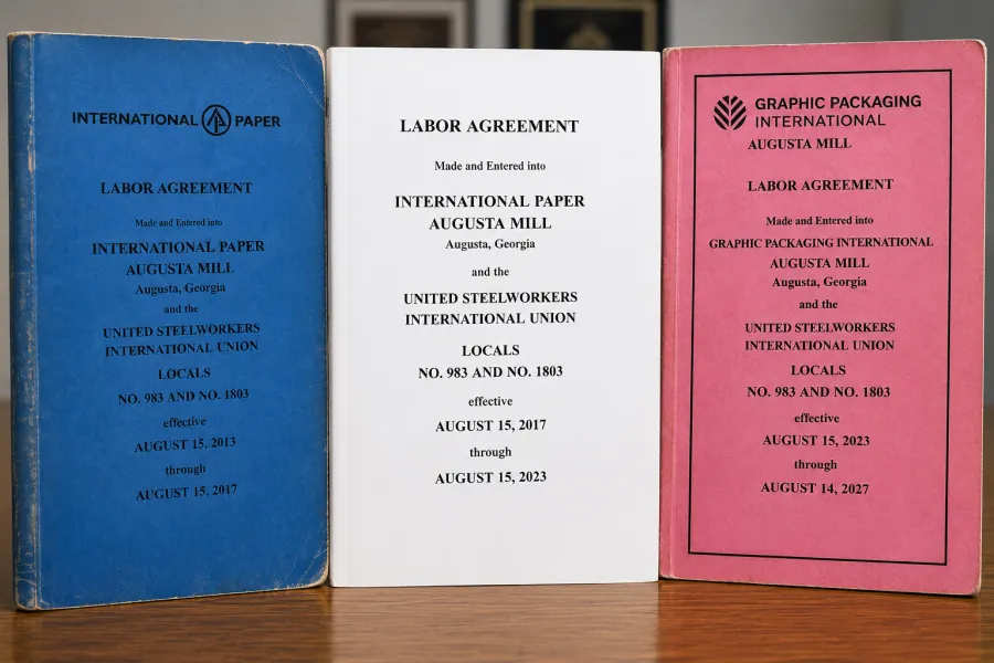 Three USW Local 983 labor agreements representing contracts from 2013 through 2027.