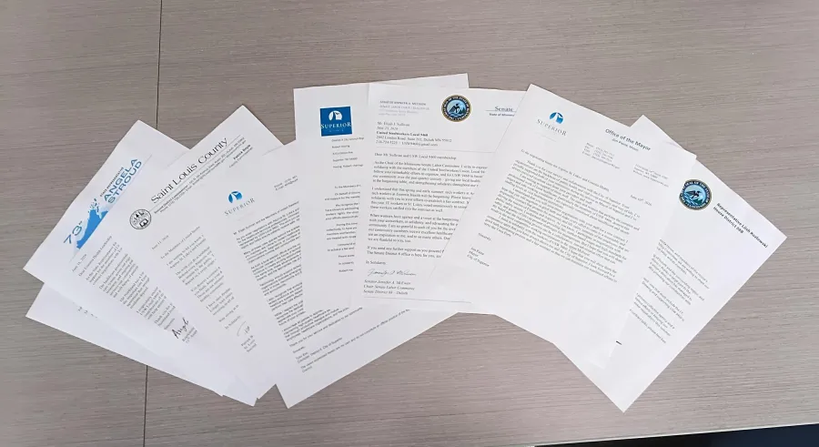 letters of support from elected officials