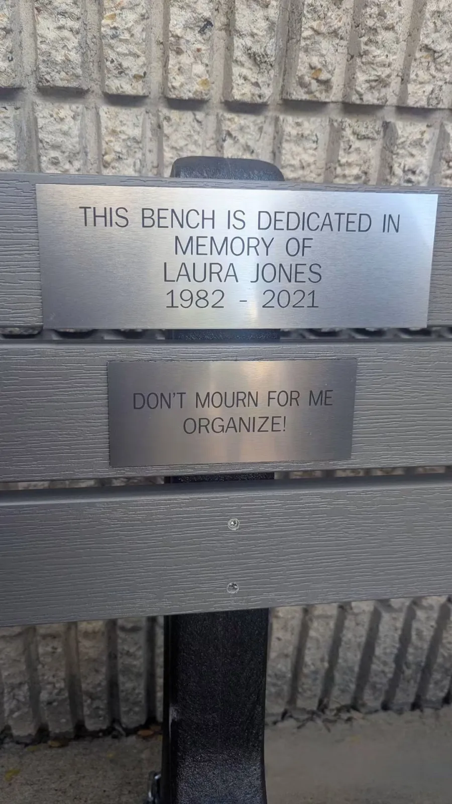 Laura Jones Dedication Bench 
