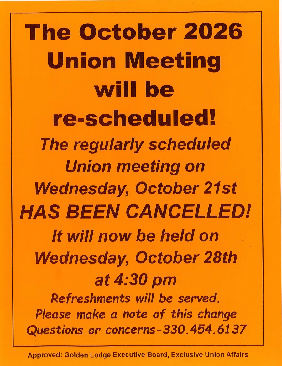Rescheduled meeting flyer