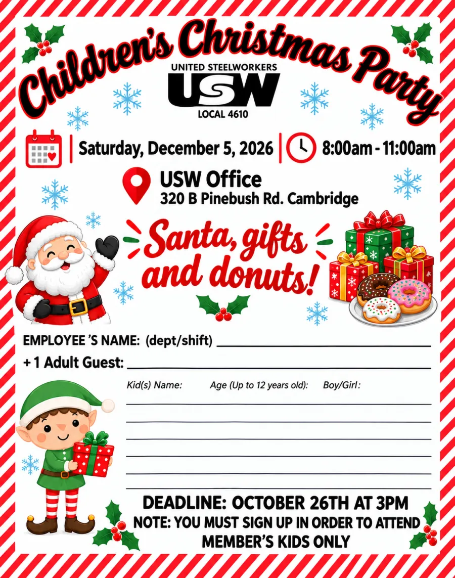 Children's party form