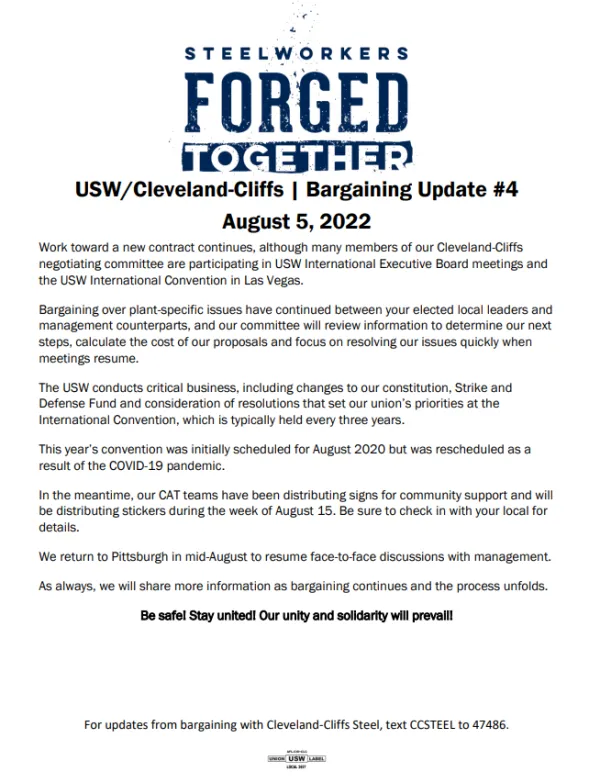 2022 Bargaining Update #4