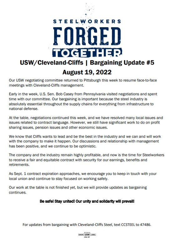 2022 Bargaining Update #5