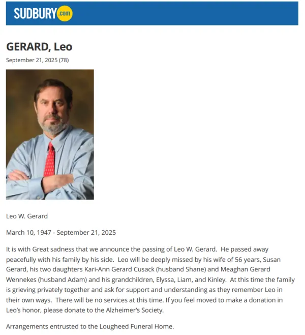 Leo Gerard Obituary 