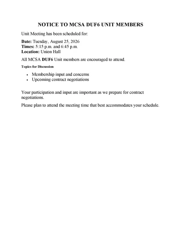 MEETING NOTICE