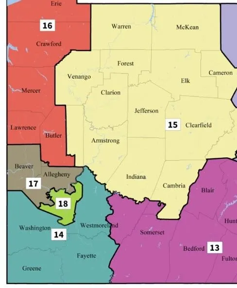 PA Congressional District map - cropped